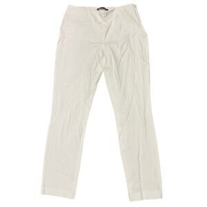 Elie Tahari White Side Zip Trousers Women's 6 Straight Leg Minimalist Work Pants